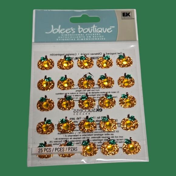 Halloween Stickers Jolee's White Pumpkin Glitter Gem Repeats Articulate Skeleton - Picture 6 of 8